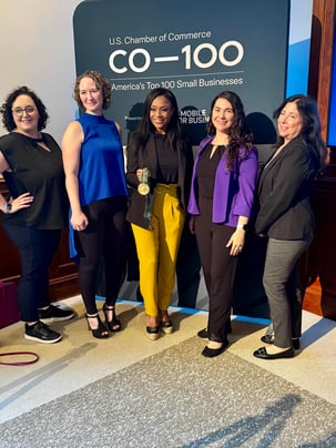 Heather, Kate, other co-honorees with Dominique Dawes during US Chamber CO-100  Small Business Forum