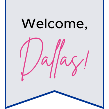 Welcome Dallas ribbon banner, personal assistant services in Dallas, Texas